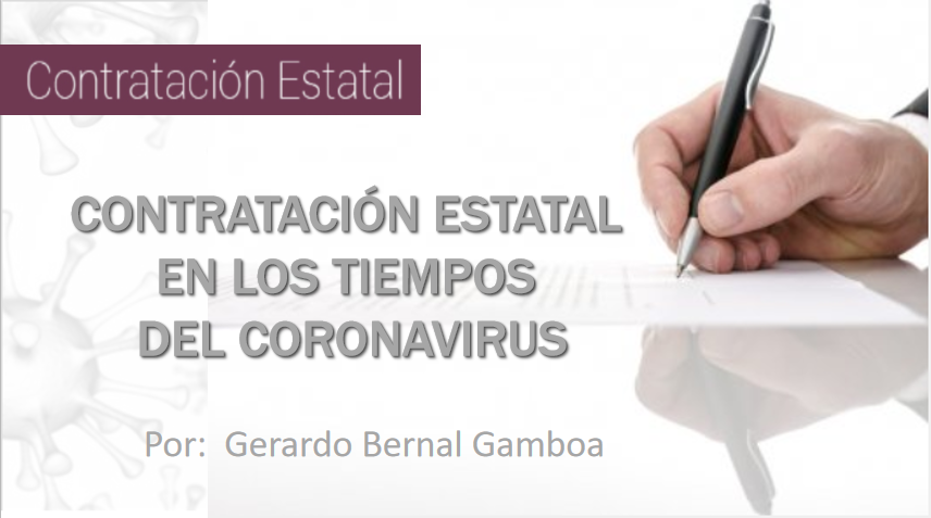 CONTRATACIÓN ESTATAL EN LOS TIEMPOS DEL CORONAVIRUS